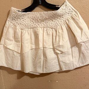 Zara Cream Lace Mini Skirt